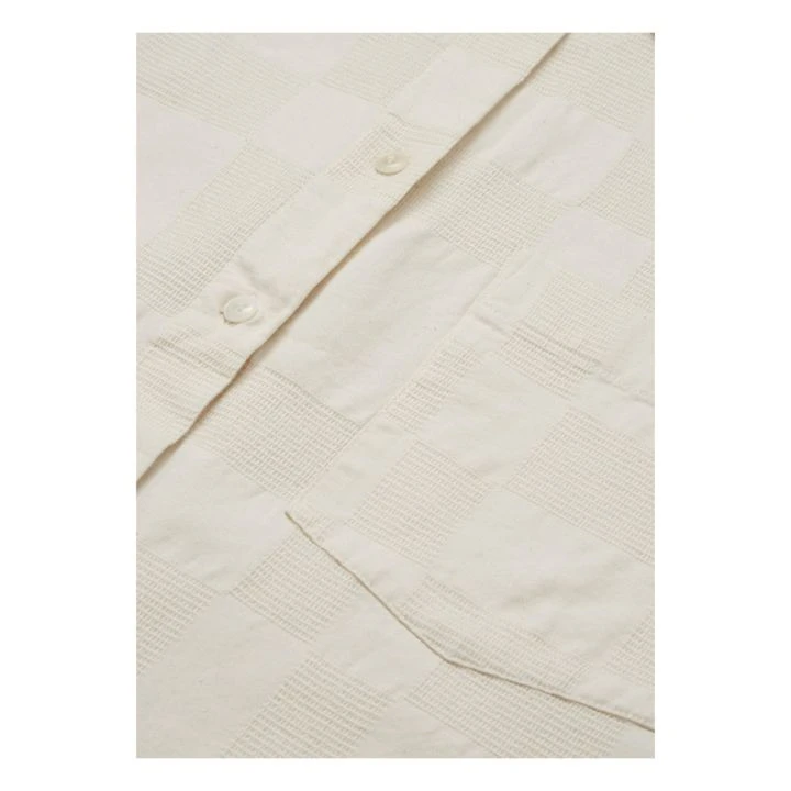 Lala Textured Organic Cotton Check Shirt | Ecru 4 Lala Textured Organic Cotton Check Shirt | Ecru - Image 2