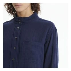 Finley Cotton Muslin Shirt | Navy Blue -A.P.C. Store unnamed file 638