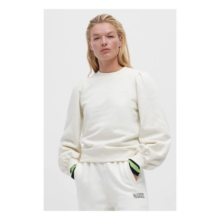 Ganni Isoli Software Organic Cotton Sweatshirt | Ecru 4 Ganni Isoli Software Organic Cotton Sweatshirt | Ecru - Image 2