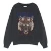 ANINE BING Tiger Organic Cotton Sweatshirt | Black