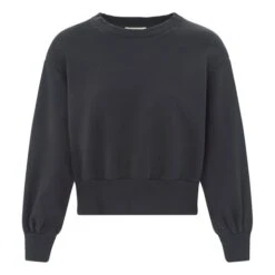 Boxy Organic Fleece Sweatshirt | Black