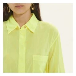 FORTE_FORTE Silk And Cotton Voile Oversize Shirt | Fluorescent Yellow -A.P.C. Store unnamed file 76