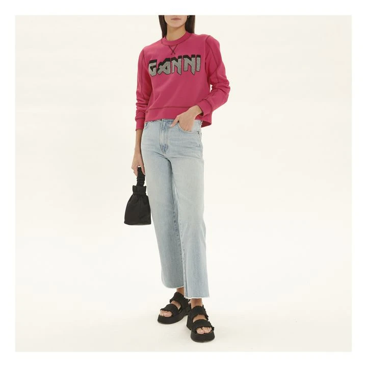 Isoli Ganni Rock Organic Cotton Sweatshirt | Fuchsia 4 Isoli Ganni Rock Organic Cotton Sweatshirt | Fuchsia - Image 2