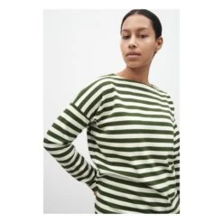 Breton Organic Cotton Slash Neck Sweatshirt | Dark Green -A.P.C. Store unnamed file 887
